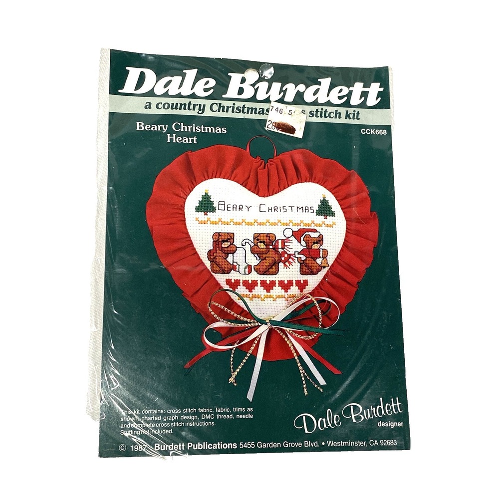 new dale burdett cross stitch kit‎ CCK668 christmas hear bears